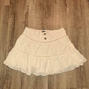Zara White Cream Mini Tiered Ruffle Skirt, Fairycore